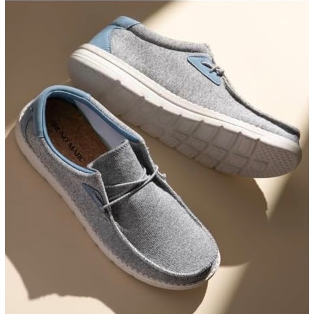 Bruno Marc Men Grey Blue Knit Slip On Casual Loafer Shoes Size 10.5 NEW - Picture 7 of 9
